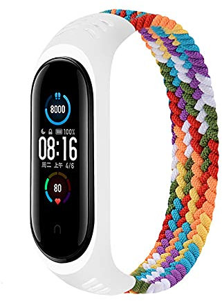 Lavender1 Nylon Armband Kompatibel für Xiaomi Mi Band 6/5 / 4 Elastisches Stoff Geflochten Weichem Sport Armbänder Elastizität Atmungsaktive Ersatzarmband 6/5/4 (A,M (160mm-170mm))