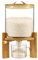 Vuinop Rice Dispenser, Rice Storage Container：Flour and Cereal Container with Airtight Lid and Wooden Stand, Glass Food Storge Container for Kitchen Organization and Pantry Store (5L)