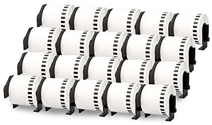 DOREE DK-22205 DK22205 Etikettenrollen (Endlos) für Brother P-Touch QL-500 QL-500A QL-500BS QL-500BW, 62mm x 30,48m(20 Packungen dk- 22205 Endlosetiketten,Die Länge jeder Endlospapier beträgt 30,48 m)