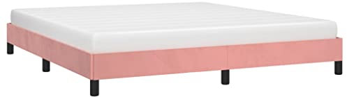 vidaXL Polsterbett, Bett Bettgestell mit Lattenrost, Schlafzimmerbett Doppelbett mit Stützbeinen, Bettrahmen Schlafzimmermöbel, Rosa 180x200cm Samt