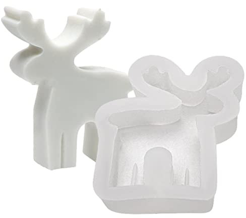Pomurom Silikonformen Weihnachten Silicon Mold Resin, Silikonform Weihnachtsbaum Lebkuchenmann Hirsch Epoxidharz Gipsguss Weihnachtsduftkerze Klein, Silikonformen Für Beton Epoxidharz Kerzen Gießen