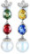 Ohrringe Gold 750 18K Echt, 750 Gold Ohrringe Perlen mit 3.16ct Bunt Saphir und Diamant Ohrringe