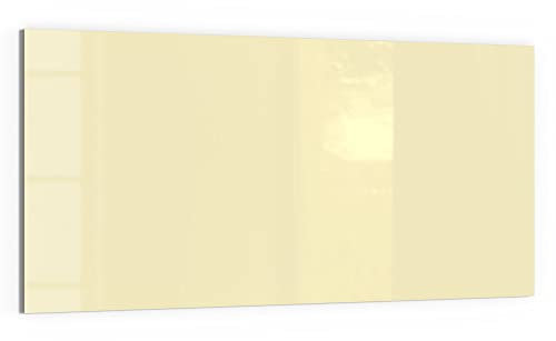 DEQORI Glas-Magnettafel | 100x50 cm groß | Unifarben - Beige | Memo-Board aus Glas | Magnetboard inkl. Magnete, Stift & Tuch für Küche & Büro | Tafel magnetisch & beschreibbar