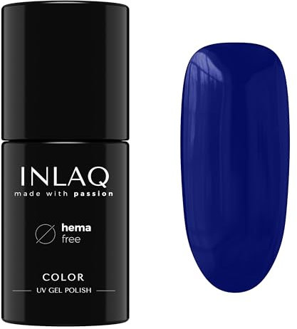 INLAQ® UV Nagellack Blau - 6 ml Hema Free - Langlebiger UV Lack - Nail Polish - Essential Kollektion - Gelnägel - Shellac Gel - Gellack ohne Hema | 1011- Stormy Blue