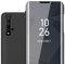 Cadorabo Hülle kompatibel mit Honor 20 / 20S / Huawei NOVA 5T in TURMALIN SCHWARZ - Clear View Spiegel Schutzhülle mit Standfunktion 360 Grad Schutz