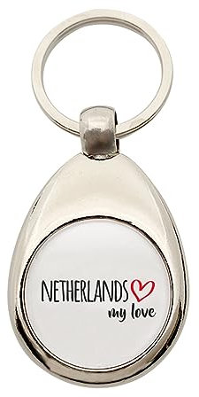 huuraa Schlüsselanhänger Netherlands my love Geschenk Schlüsselring Anhänger Metall Einkaufswagenchip Netherlands Geschenkidee