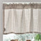 Bistrogardine Karierte Gingham Muster Baumwolle Leinen Scheibengardine Küchenvorhänge Kurzgardine for Esszimmer Badezimmer (Color : Brown, Size : 200x50cm/79x20in)