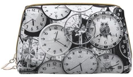 Klar Meer Wasser Weiß Sand Strand Druck Kosmetische Taschen, Leder Make-up Tasche Klein Für Geldbörse, Kosmetische Beutel, Kulturbeutel Kupplung Für Frauen Reise, Uhr Art, One size