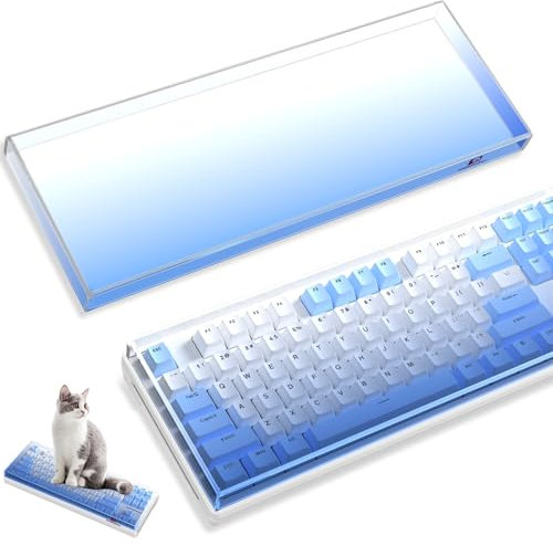 MAMBASNAKE Premium Acrylic 87-Key Keyboard Cover Dust Cover Waterproof Anti-Knock Clear Keyboard Cover for TKL PC Mechanical Gaming Keyboard, 12.9*5*0.9in, Compatible with K87 AK873 RK87 K86 M87 Blue