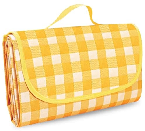 wenrescry Coperta da Picnic Impermeabile Pieghevole 200 x 200 cm per Esterni, Campeggio, e Gite in Spiaggia, Portatile e Imbottita