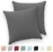 Twinzen® Kissenbezug 30x30 (2er-Set) - 100% Jersey Baumwolle 150 GSM Kissenbezüge - Anthrazit - Für Kissenbezüge 30x30 cm - Kissenhülle - Kissenbezug mit Reißverschluss - Oeko-Tex Zertifiziert