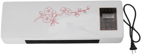 Radiateur Soufflant Mural Portable Silencieux Puissant 1800 W Prise UE 220 V de Lyrlody avec Télécommande, Radiateur Soufflant Petit Ventilateur de Chambre à Coucher