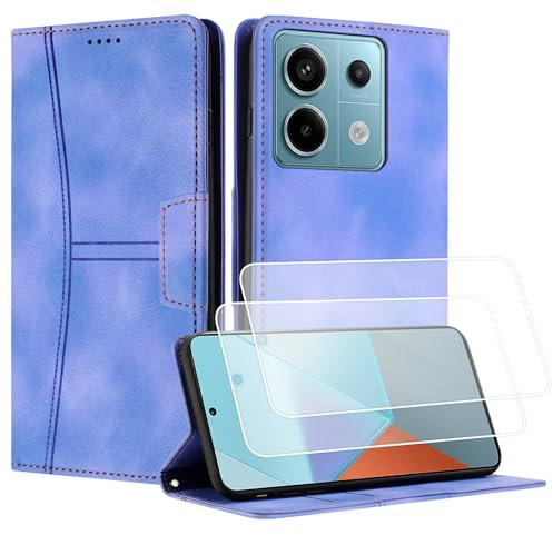 Yihaoyard Custodia per Xiaomi Redmi Note 13 Pro 5G, Custodia Protettiva Pieghevole in Pelle PU Con Clip per Carte, Clip Magnetica e Funzione Stand (Lavande)