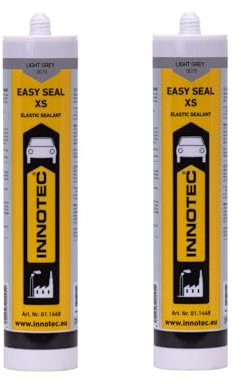 2 Stück Innotec Easy Seal XS Hellgrau - Premium Silikondichtmasse - Sanitärsilikon - Dichtmasse für Innen & Außen - Silikon zum Abdichten & Verfugen im Sanitär- und Küchenbereich - Bausilikon