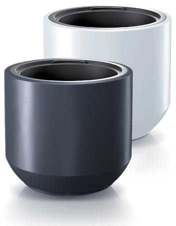 magubo Pflanzkübel Groß Außen - Blumentopf Mit Einsatz, Blumenkübel Aus Kunststoff, Blumentopf Groß Draussen, Übertopf, Blumentopf Groß für Garten und Balkon (MDBHEW, ⌀30 cm Weiß)