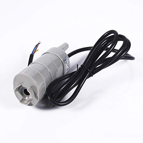 Mini DC 12V Vertical sumergible bomba de agua 5M 1000L/H para estanque de peces acuario (1,5 m negro línea desnuda)