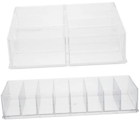 TINEASUR 2pcs Cosmetics Organiser Acrylic Holder Small Storage Box Lid for Makeup Detachable Desktop Storage Rack