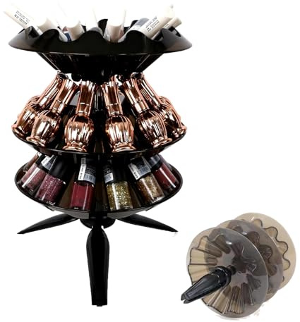 Nagellackhalter, 3-Stufiger Nagellack-Präsentationsständer, Nagellack-Vitrine Mit Halter, 360° Drehbares Nagellack-Aufbewahrungsregal, Nagellack-Organizer Für Nagelstudio, Geschäft, Heimgebrauch