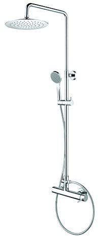 PAINI FRANCE ROBINETTERIE Colonne de douche mécanique Air Fresh 230 Epoxy noir mat - Douche et baignoire