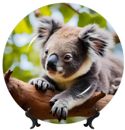 PHAYAH A Little Koala Assiette décorative en porcelaine durable lisse et parfaite pour la maison, le bureau et le café, 15,2 cm