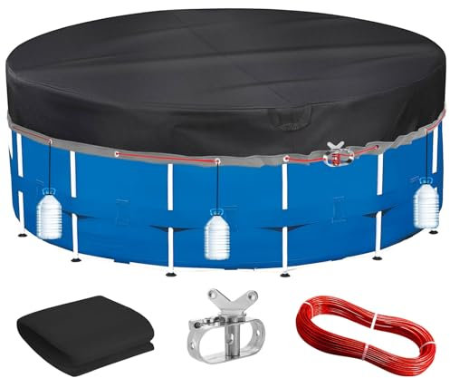 PATWING Cubre Piscinas Redondas Ø 432 Für Ø370-427cm Piscinas, UV-Resistente Cobertor de Invierno para Piscina für INTEX Piscinas