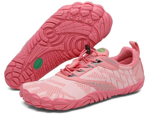 SAGUARO Femme Homme Barefoot Shoes Chaussures Minimaliste Barefoot Chaussures Pieds Nus Antidérapantes pour Gym Training Fitness Randonnée Rose Clair,GR.38