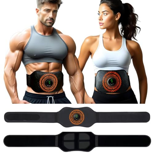 EMS Trainingsgerät, Bauchtrainer Elektrisch,EMS Bauchmuskeltrainer Bauchmuskeltrainer mit EMS Technologie,12 Modi & 20 Intensitäten,Zero Hard Homeful Übung