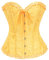 bslingerie Womens Waist Cincher Bustier Boned Corset, Yellow, S