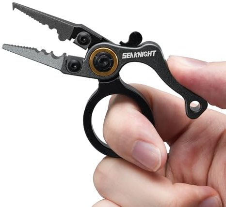 Seaknight Mini Fishing Pliers SK007 79mm Portable 28g Ultralight Multifunctional Fishing Tool Line Cutter Hook Remover Aluminum Alloy Fishing Pilers Fishing Accessories (Black)