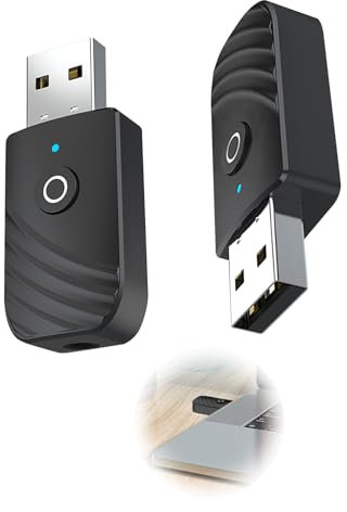 coalwop 3 en 1 Adaptateur Bluetooth pour TV – Émetteur/Récepteur USB Bluetooth 5.0, Portée 15m, 3,5mm Audio – Dongle Bluetooth Plug-and-Play pour TV/Voiture/Haut-parleurs, 2pcs