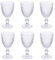Villa d'Este Home Tivoli 1996 Set 6 calici vino 370 ml in vetro, superficie lavorata effetto diamond, trasparenti, Madame