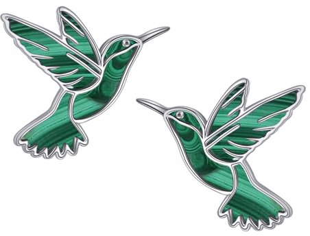 DAYLINLOVE Kolibri Ohrringe 925 Sterling Silber Malachit Hummin Bird Ohrstecker Kolibri Schmuck Geschenke für Damen Frauen Mädchen Mutter Kolibris Liebhaber