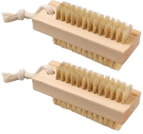 2 Stück Nagelbürste, Handbürste, Nagelbürste aus Holz Bürste für Hand Handwaschbürste mit Naturborsten Reinigungsbürsten Set für Männer Frauen Maniküre Zubehör