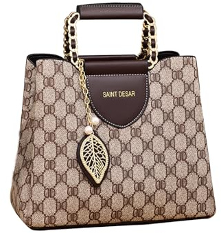 CORIOS Damen Elegant Handtasche PU Leder Schultertasche Wasserdicht Umhängetasche Klein Henkeltasche Mode Tragetasche Tote Beutel Reisen Büro Einkaufen Arbeit Alltag Henkeltaschen DD-Stil