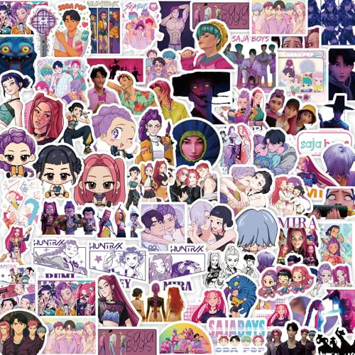 BRTNUP 148PCS Anime Stickers Set, K-pop Stickers Anime Movie Stickers Waterproof Vinyl Decals for Laptop Luggage Skateboard Bicycle Phone Guitar Animes Collectible Merch Fans Gift