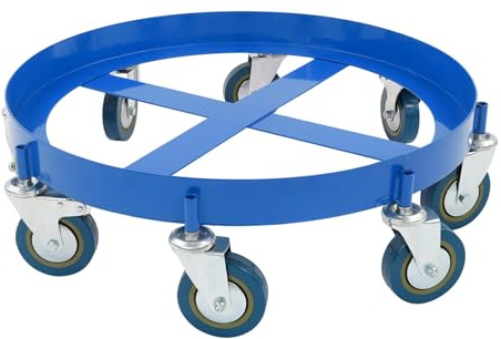 Fassroller, Transportroller für 200 Liter Metallfass Fass, Tragkraft 907kg, Fassdurchmesser 62cm, Fasswagen mit 8 Universalrädern, Metall Rollbrett
