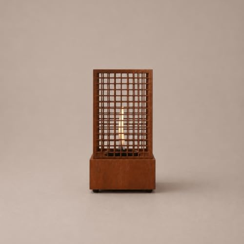 Tenderflame Agni 18 Corten - Tischkamin Tischfeuer Indoor, Bioethanol-Alternative mit Tenderfuel, dekoratives Deko-Feuer für Wohnzimmer, Tisch und Balkon