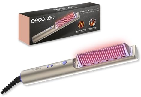 Cecotec Glättbürste InstantCare Lisse iSphere, 140–200 °C | Infrarot- und Ionentechnologie für weniger Frizz, 3 Temperaturstufen, Memory, Tastensperre, LED und Abschaltautomatik