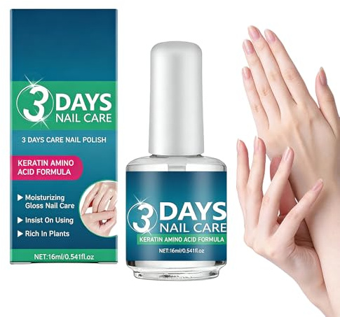 3 Days Nail Care, High-Gloss, Transparent, Fast-Drying Nail Oil, 2026 Newest Nail Oil 16 ml, Nail Hardener for Stronger and Healthier Nails, Repairs Cracked and Dry Nails (1pcs)