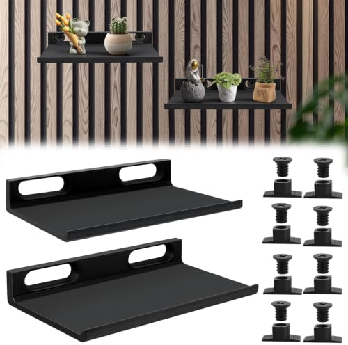 NCTNCX 2 StüCk Regal Akustikpaneele ZubehöR 15x9 cm | Akustikpaneele Regal FüR Vertikale Horizontale Paneele Ohne Bohren FüR Schlafzimmer,Wohnzimmer