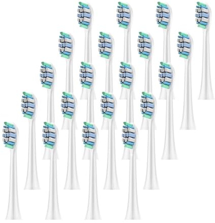 20 Ersatzbürstenköpfe, Kompatibel Mit Der Elektrischen Zahnbürste Sonicare, Nachfüllköpfe For Aufsteckbare Griffe(White-20 Pcs)