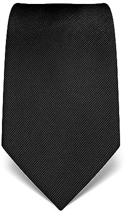 Vincenzo Boretti Herren Krawatte reine Seide Ton in Ton gestreift edel Männer-Design zum Hemd mit Anzug für Business Hochzeit 8 cm schmal/breit schwarz