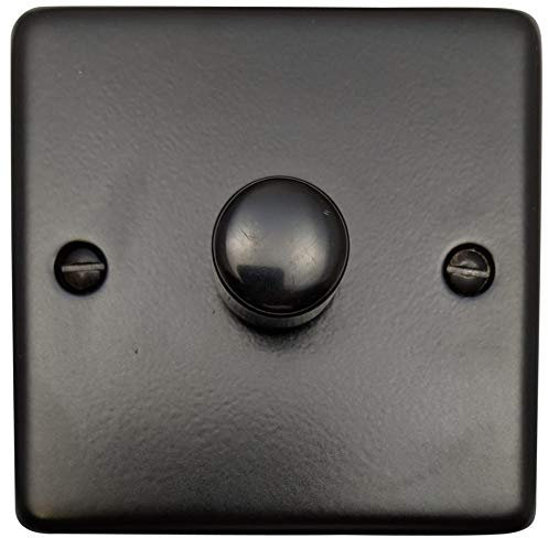 G&H CFB511 Standard Plate Matt Black 1 Gang 1 or 2 Way V-Pro LED Dimmer Switch