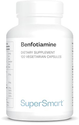 Benfotiamina - Vitamina B1 - Ayuda a Reducir la Fatiga Mental y Física - Estimula el Metabolismo - Promueve el Funcionamiento Normal del Corazón y del Sistema Nervioso - Vegano - Sin gluten