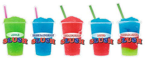 Slush Cup Geschmack Aufkleber Set von 5 – Welpen Catering Eis Van Anhänger Café