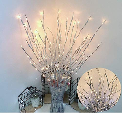 Ulalaza 6 Pack Twig Lamp Batteriebetriebene LED-beleuchtete Weidenzweige Vasenfüller Verwenden Sie für Weihnachten Home Party Dekoration Indoor Outdoor