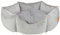 MOOI Crown Hundebett aus kuscheligem Velvetstoff, Füllung aus hautsympathischen 100% Polyester-Watte und Kügelchen, waschmaschinengeeignet bei 30 Degree C, in 3 Größen verfügbar Grau 65 x 78 x 25 cm