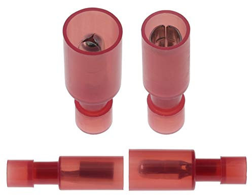 100-tlg Rote Rundstecker & Hülsen 0.5-1.5 mm² Nylon Isolierung Kabelstecker Kabelschuh Stecker