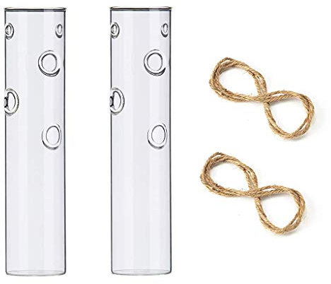 KLOVA Glasvase, zylindrische Glas hängende Pflanzgefäße Knospenblüten-Vermehrungsstation, Wasserluftpflanzen Kriechpflanzen Gräser Pflanzen Terrarium-Kits