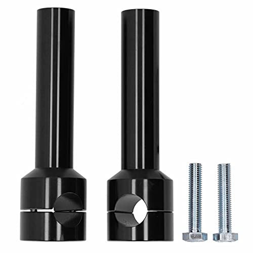KIMISS Morsetti per Manubrio 25 Mm, Manubrio in Lega di Alluminio per Moto Riser per Manubrio Kit Adattatore per Morsetto di Montaggio Modifica Inserti per Riser Rotondi (2 Pezzi)(nero)